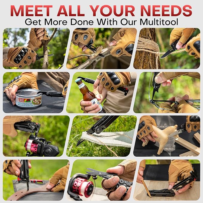 WETOLS Multitool with Pocket Knife, Stainless Steel Needle Nose Pliers