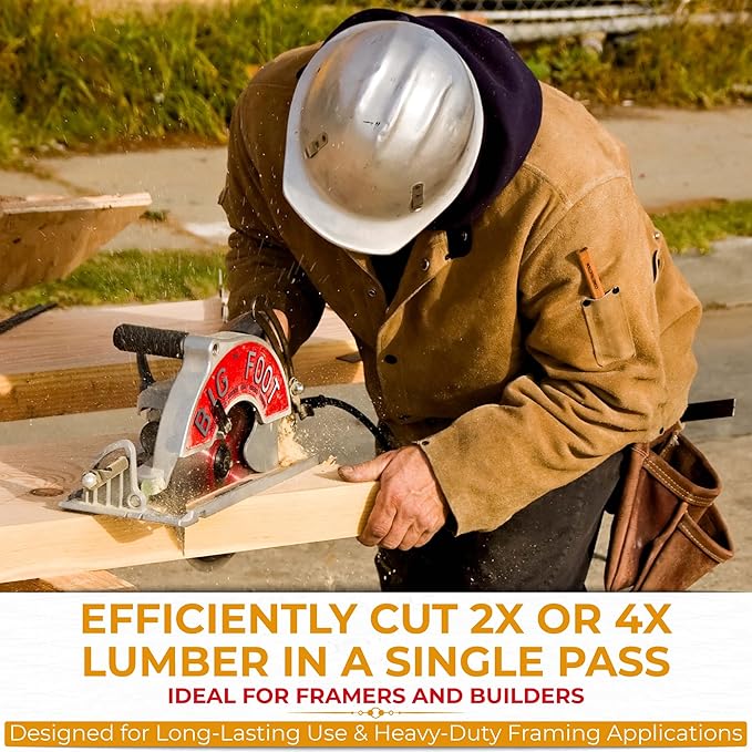 Big Foot Tools 10 1/4 Circular Saw Magnesium Worm Drive Saw Beam Saw with Skil Motor - Professional PowerSaw for One Pass Precision Cutting and Durability - BF-UG - SC-1025SU