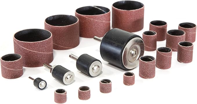 WEN 4208T 2.3-Amp 8-Inch 5-Speed Cast Iron Benchtop Drill Press,Black/Orange & DS164 20-Piece Sanding Drum Kit for Drill Presses and Power Drills