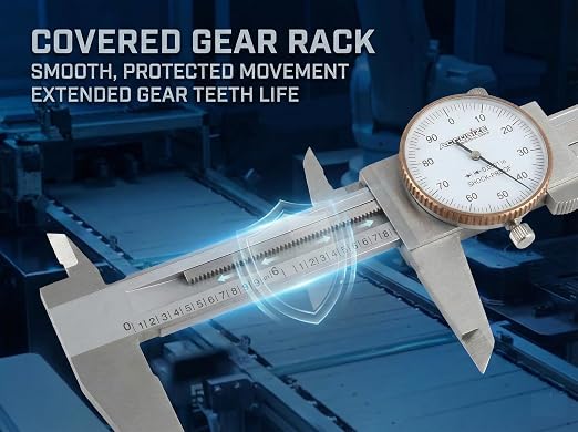 Accusize Industrial Tools 0-6 inch by 0.001 inch Precision Dial Caliper, Stainless Steel, in Fitted Box, P920-S216
