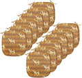 Lunarable Camel Chair Seating Cushion Set of 12, Traditional Pattern with Strokes Desert Animal Repetition in Folk Accessories, Anti-Slip Seat Padding for Kitchen & Patio, 16"x16", Apricot and Cream