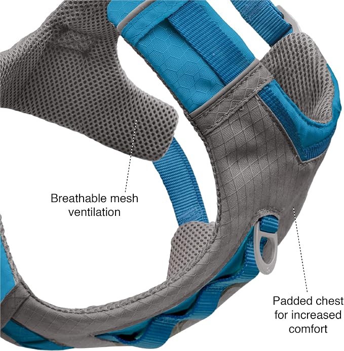 Kurgo Journey Air Dog Harness, Coral, Medium | Padded Chest, Ripstop Outer & Breathable Mesh, Back Assist Handle, Rust-Free Aluminum Hardware, Reflective Trim