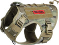 OneTigris Tactical Dog Harness with Handle Adjustable for Medium Large Dogs | Military 1000D Pullable Nylon, No-Pull Service Vest with Hook & Loop Panels, Easy On & Off for Walking Hiking Training Camo M