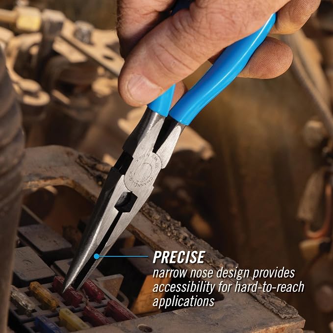 Channellock 317 8-Inch Long Nose Plier with Side Cutter | Needle Nose Pliers with Knife and Anvil - Style Side Cutter | Crosshatch Jaw Forged from High Carbon Steel for Maximum Grip on Materials | Specially Coated for Rust Prevention | Comfort Grips , ...