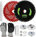 Brush Cutter Trimmer Conversion Kit with 9" x20T Carbon Steel Chainsaw Brush Cutter Blade & 9" x36T Carbide Tipped Blades, Compatible with Echo Models SRM-225, SRM-225i, SRM-266, SRM-280