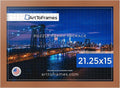 ArtToFrames Puzzle Frame for Buffalo Games 300, 500 Piece Jigsaw Puzzles, 21.25x15 Inch (54x38 cm), Burnt Umber Engineered Wood with Economy Acrylic, Ready to Hang Puzzle Display