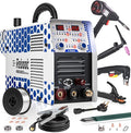 Reboot MIG Welder Plasma Cutter Combo 130A 7-in-1 Welding Machine Gas MIG/Flux Core/Aluminum Welder/Plasma Cut/Stick/LIFT TIG 120V/240V Dual Voltage Multiprocess Welder with Spool Gun