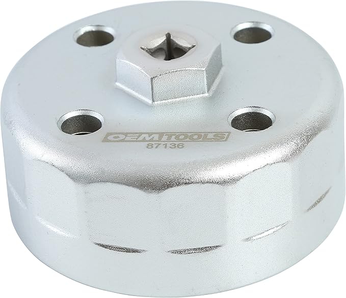 OEMTOOLS 87136 88.8MM 15 Flute Oil Filter Cap Wrench, Filter Puller for Hyundia and Kia Vehicles, 3/8 Inch Ratchet, 27MM socket, or 1/16 Inch Socket