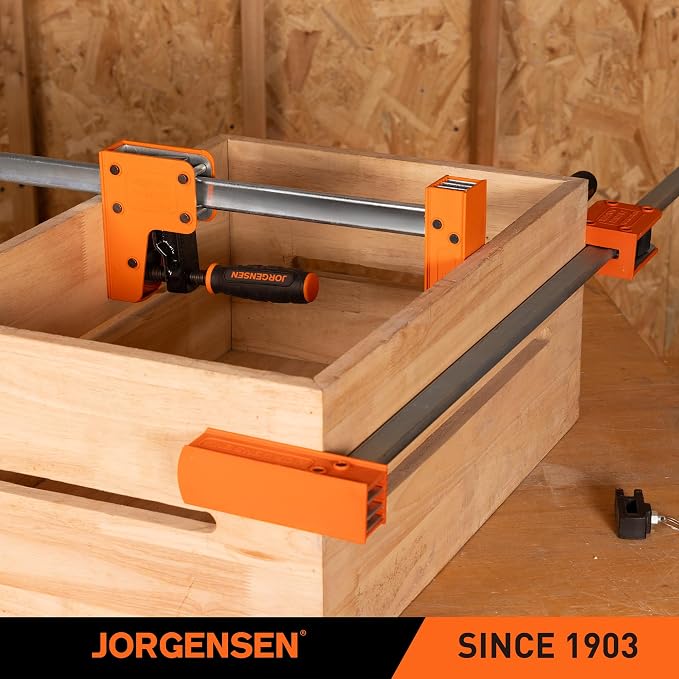 JORGENSEN 24-inch Bar Clamps, 90° Cabinet Master Parallel Jaw Bar Clamp Set, 2-pack