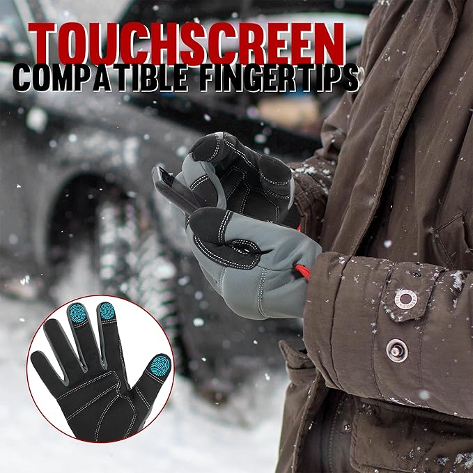 HANDLANDY Work Gloves for Men & Women, Utility Mechanic Working Gloves Touch Screen, Flexible Gardening Gloves for Yard