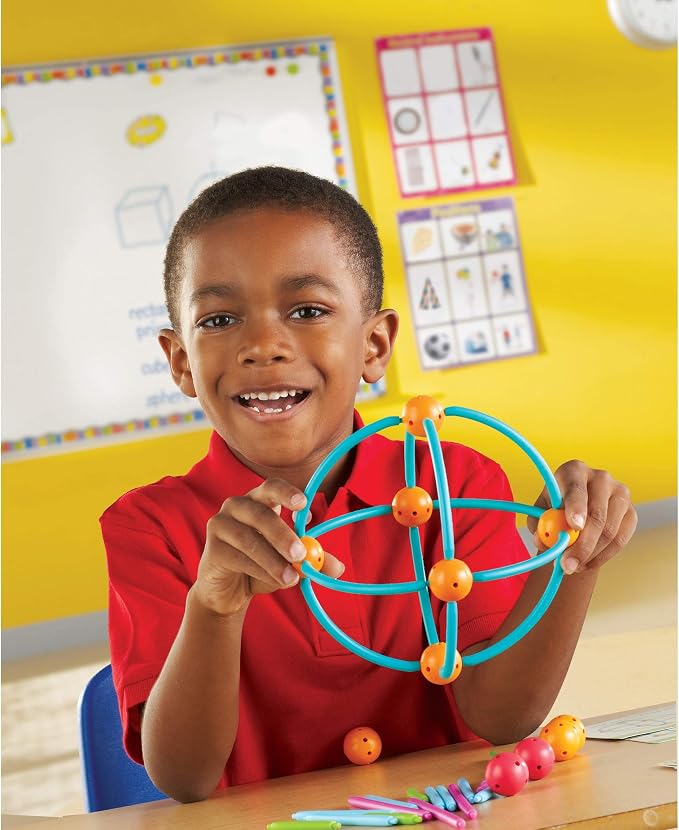 Learning Resources Geometric Shapes Building Set - 170 Pieces, Ages 5+ Math Learning Games for Kids, Early Math Skills, Back to School Activities, Classroom Games for Teachers