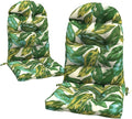 LVTXIII 2 Pack Outdoor Adirondack Chair Cushions, 44x19x4 Inch Water Repellent Patio Cushions for Rocking Chairs, Thick Tufted High Back Seat Cushion Set, Lush Leaf Jungle