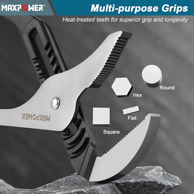 MAXPOWER 20 inch Groove Joint Pliers, 5.5 inch Max Opening | Straight Jaw Locks Pliers
