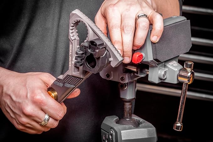 Real Avid Vise - 360° Swiveling Bench Vise for Optimal Positioning, Versatile Applications, 5" Jaw Width Vise for Cleaning, Maintenance, Woodworking & More High-Torque Applications up to 100 ft-lb