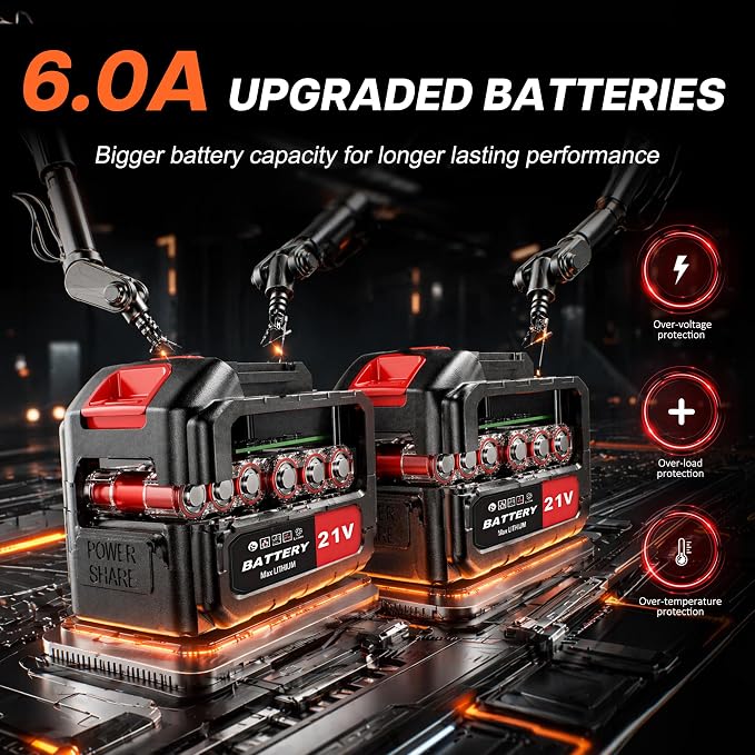 16" Cordless Chainsaw 42V Brushless Electric Chainsaw, 2 x 3.0Ah Batteries Powered Handheld Chain Saw, Tool-Free Tension & Auto Oiling for Tree Pruning, Wood Cutting, Yard & Garden Outdoor Work