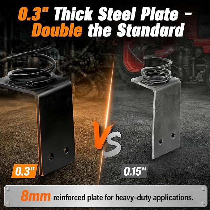 2 Pcs Tractor Hydraulic Hose Hanger – 22.8 x 3.1 Inch Black Hose Holder Clamp, Bolt-On/Weld-On, Rust-Proof & Vibration-Resistant with Spring Shock Absorption for Farm & Outdoor Equipment