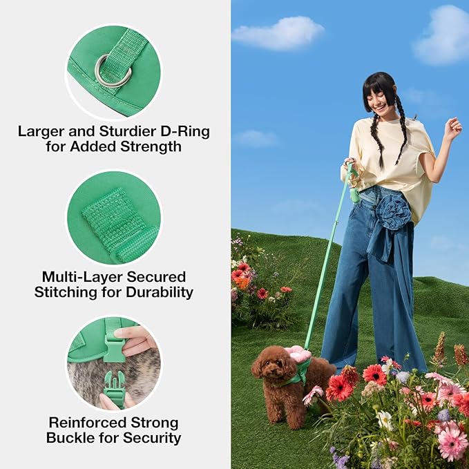 VETRESKA Flora Dog Harness, Leash and Collar Set, No Pull Vest Harness, L | for Walking and Training, Adjustable, Easy Control and Soft Padded Pet Harness and Backpack for Small Medium Large Dogs