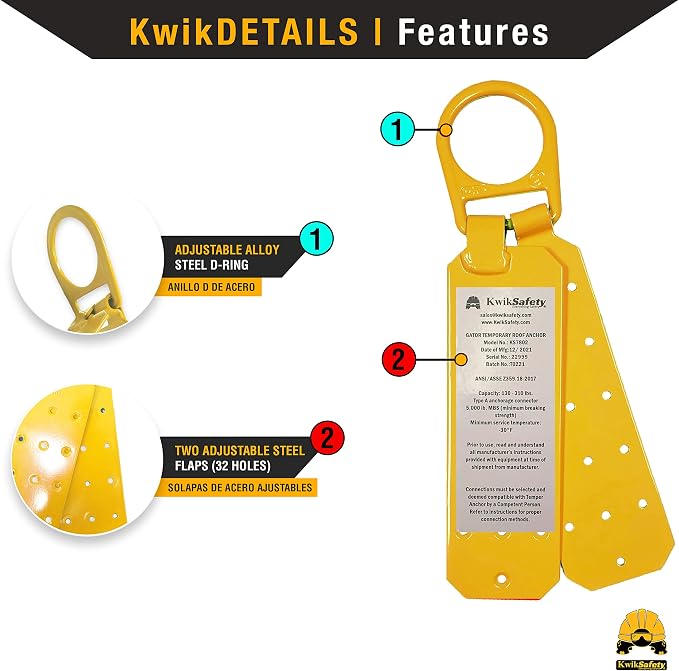KwikSafety - Charlotte, NC - MONSOON Safety Harness [4 HEAVY DUTY D-RINGS] ANSI OSHA Safety Harness Fall Protection Kit