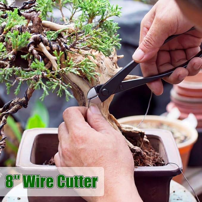 7-piece Bonsai Pruning Tool with Bag, Includes Knob, Concave, Root Cutter, Leaf Bud Scissors, Wire Cutter, Pliers and Tool Bag for Gardening, Horticulture Pruning and Care