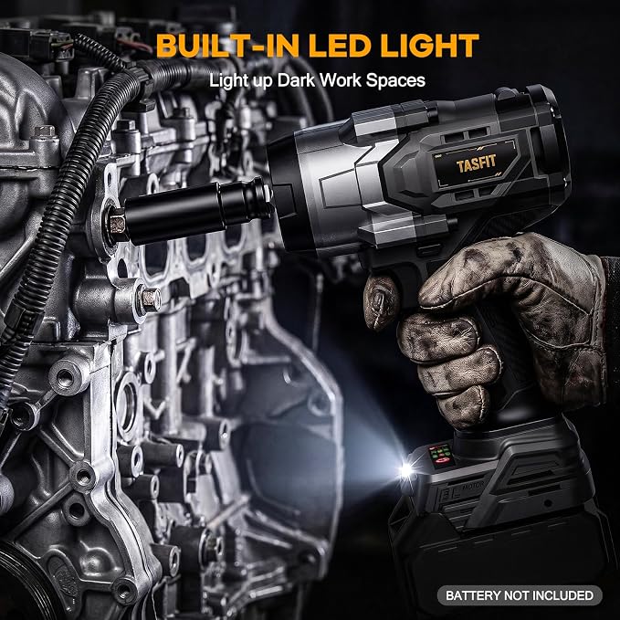 Cordless Impact Wrench 1110Ft-lbs Compatible with DeWalt 20V Battery | 1500N.m High Torque Brushless 1/2'' Impact Gun, 3-Speed, 4 Sockets for Car, Truck, Tire Removal, Rusted Bolts(NO Battery)