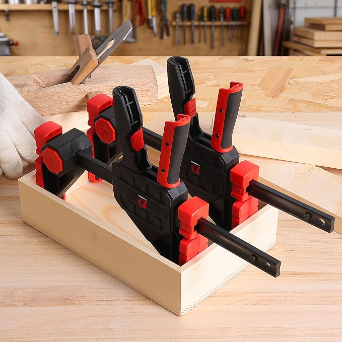2-Pack 600lbs Clamping Force Bar Clamps For Woodworking，6 Inch Wood Clamp, Four Times Clamping Force of Standard Products, One Hand Heavy Duty Bar Clamps, Quick Grip Clamps for Carpentry
