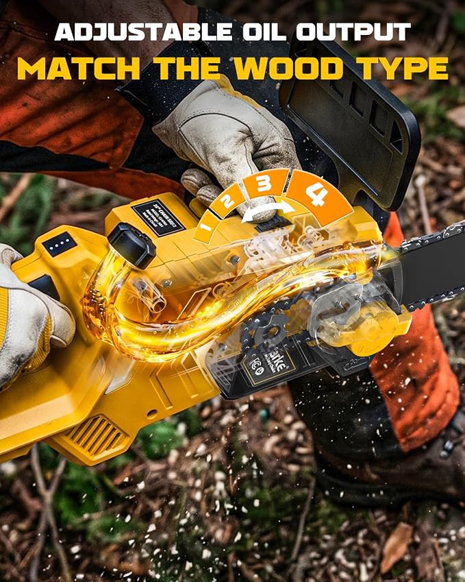 Ecarke 16-Inch Brushless Chainsaw Compatible with Dewalt 20V Cordless Chain Saw Brushless 45Ft/s Electric Hand Tree Saw for Wood/Tree Cutting and Pruning (Tool Only)