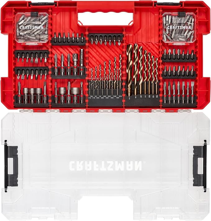 CRAFTSMAN 140 Pc Impact Driver Bit Set, Steel, Black Oxide Coated Impact Drill Bit Set, Precision Machined Tips (CMAF140SET)