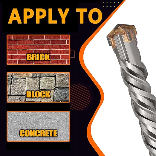 1-1/2 inch x 31.5 inch SDS Max Rotary Hammer Drill Bit, Carbide Tipped Concrete Drill Bits for Concrete, Brick, Cement and Stone, 31.5 inch Length (1-1/2 in x 31.5 in)