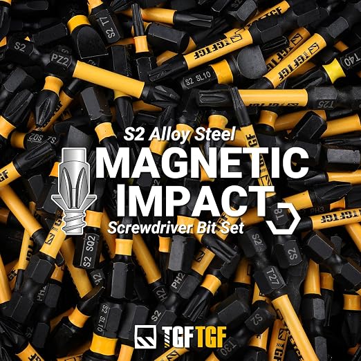 TGFTGF Impact Hex Head Allen Wrench Drill Bit Set, 12PCS, 4-Inch (Metric), Premium S2 Steel 1/4” Hex-Shank Hex Bit Set, CNC Machined Magnetic Screwdriver Bit Set, Storage Box, for Automotive Home DIY