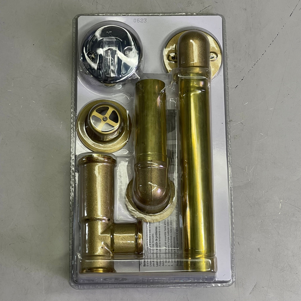 KEENEY 20 Gauge Bath Drain 606RB 1-1/2" Brass W/ Polished Chrome 28630
