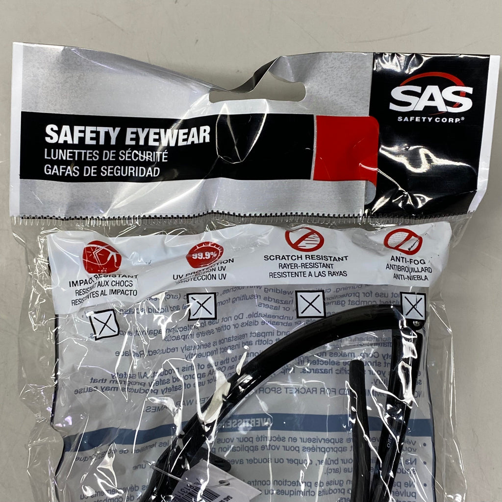SAS SAFETY CORP (12 PACK) Premium Safety Eyerwear Black Frame/Clear Lens 540-0200