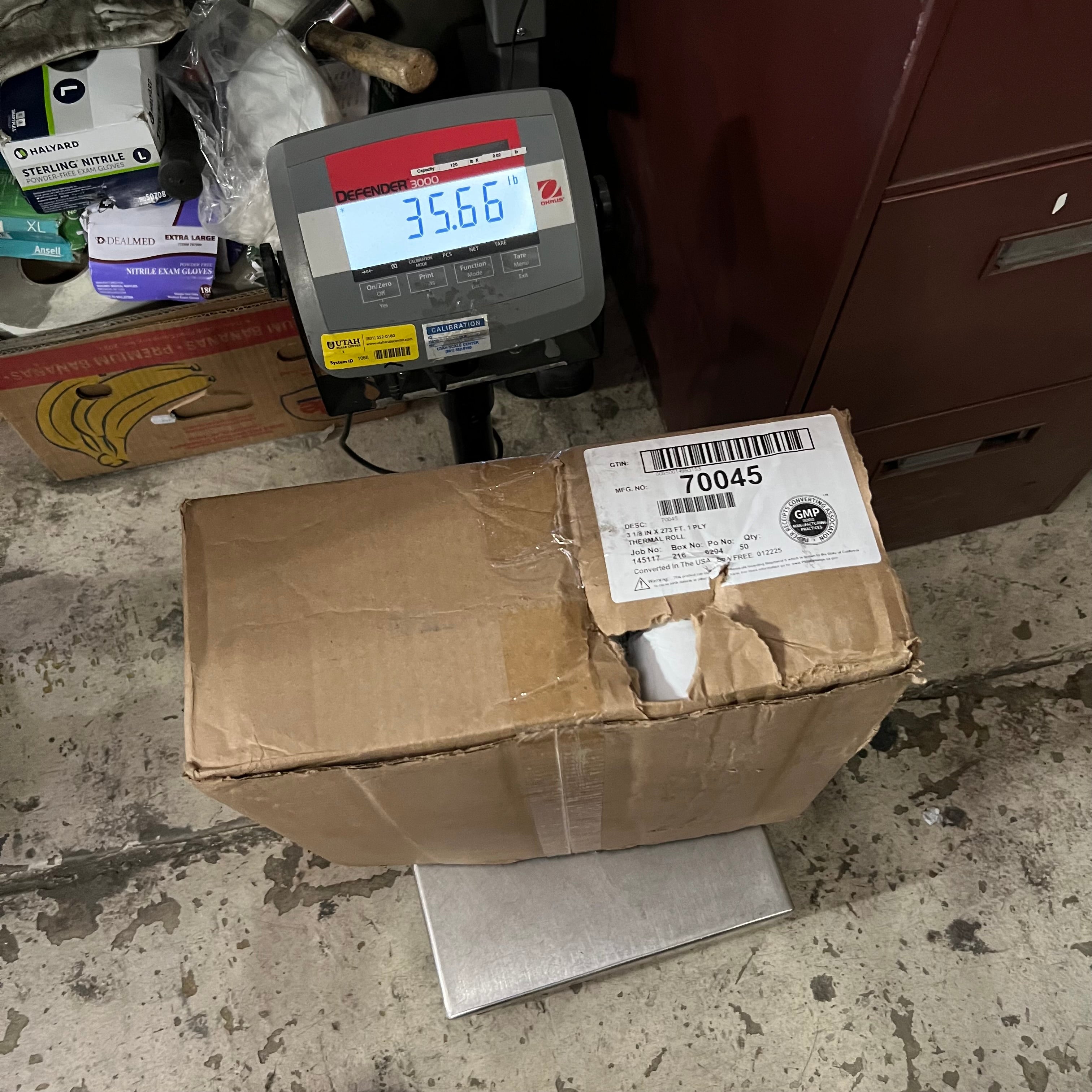 GENERAL CREDIT 70045 Thermal Paper Rolls 3 1/8” x 273’ (50 Unwrapped Dirty Rolls)