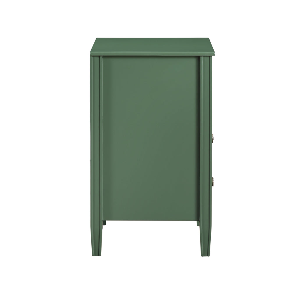 Winston 2-Drawer Storage Nightstand in Vintage Green
