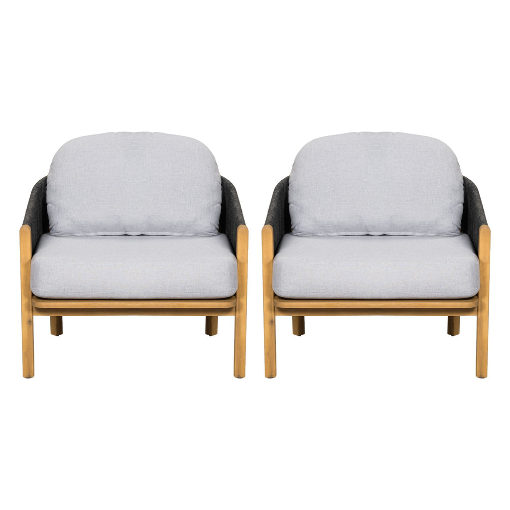 Grotta Outdoor Wood Club Chair Set of 2