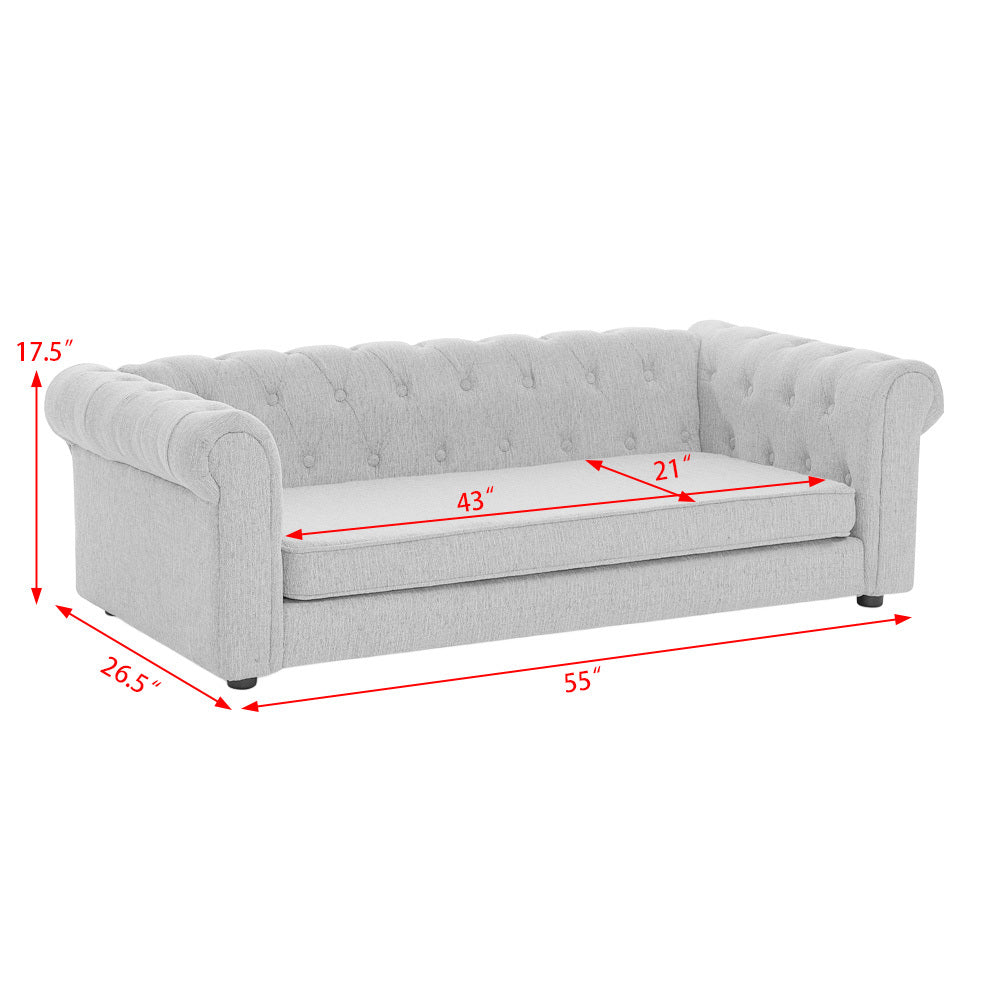 Elegant Rectangular Pet Bed for Big and Oversized Dogs - Dark Blue