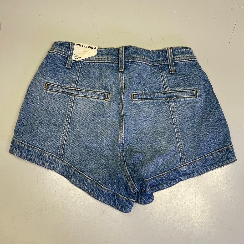 FREE PEOPLE CRVY Mona High-Rise Shorts  Women's Sz 31 Power Trip Blue 89248835