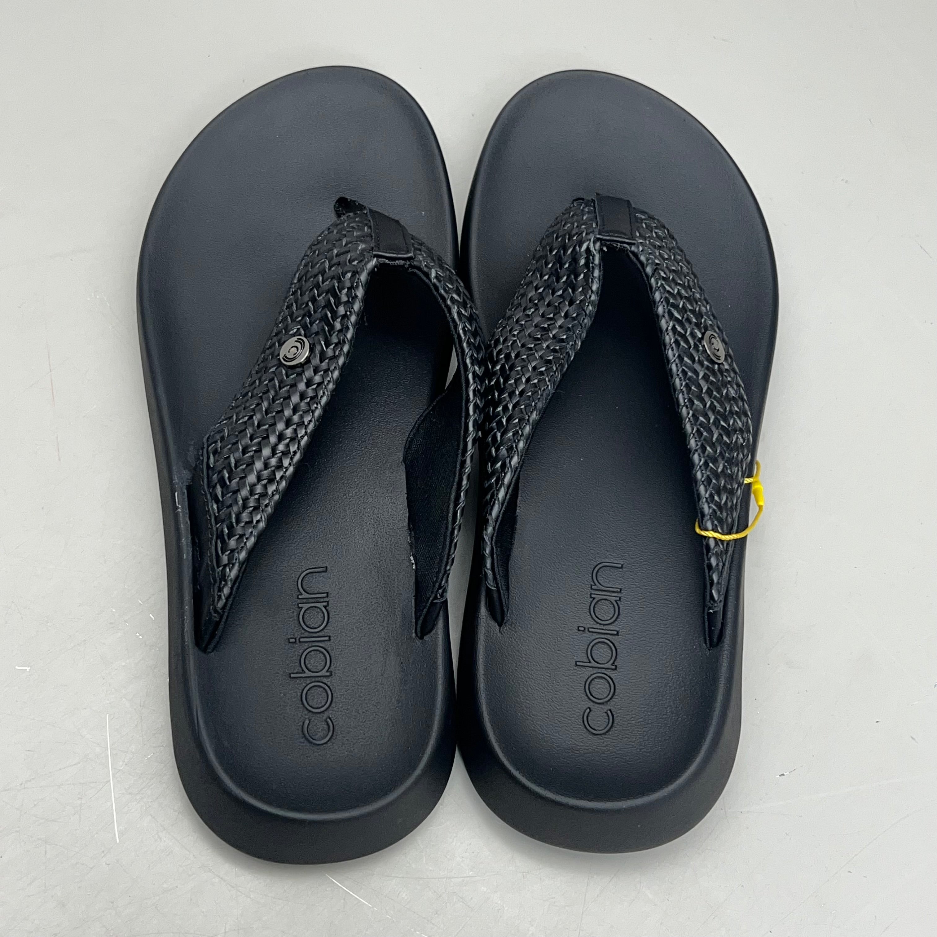 COBIAN Palmilla Braided Synthetic Leather Strap Sandals Women's Sz 8 EU 38.5 Black PAL25-001-08