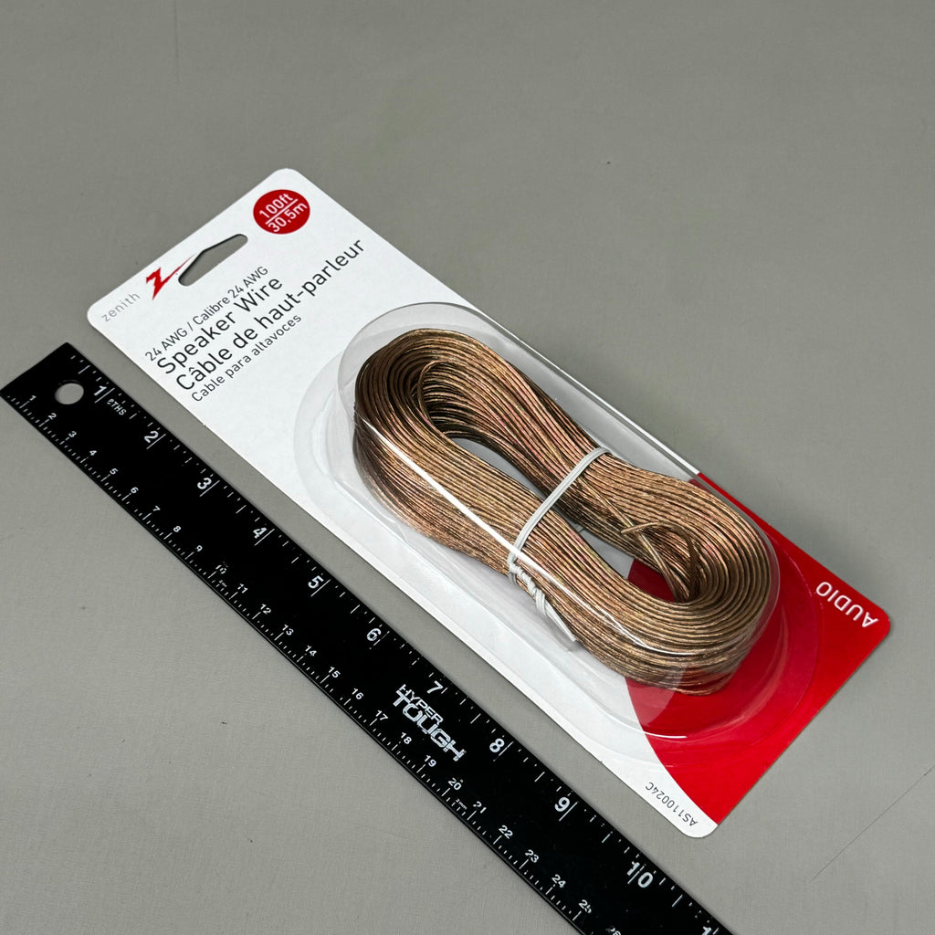 ZA@ ZENITH (2 PACK) 24 AWG Sheath Insulated 100ft Speaker Wire AS110024C New Other (Slightly Damaged Packaging)