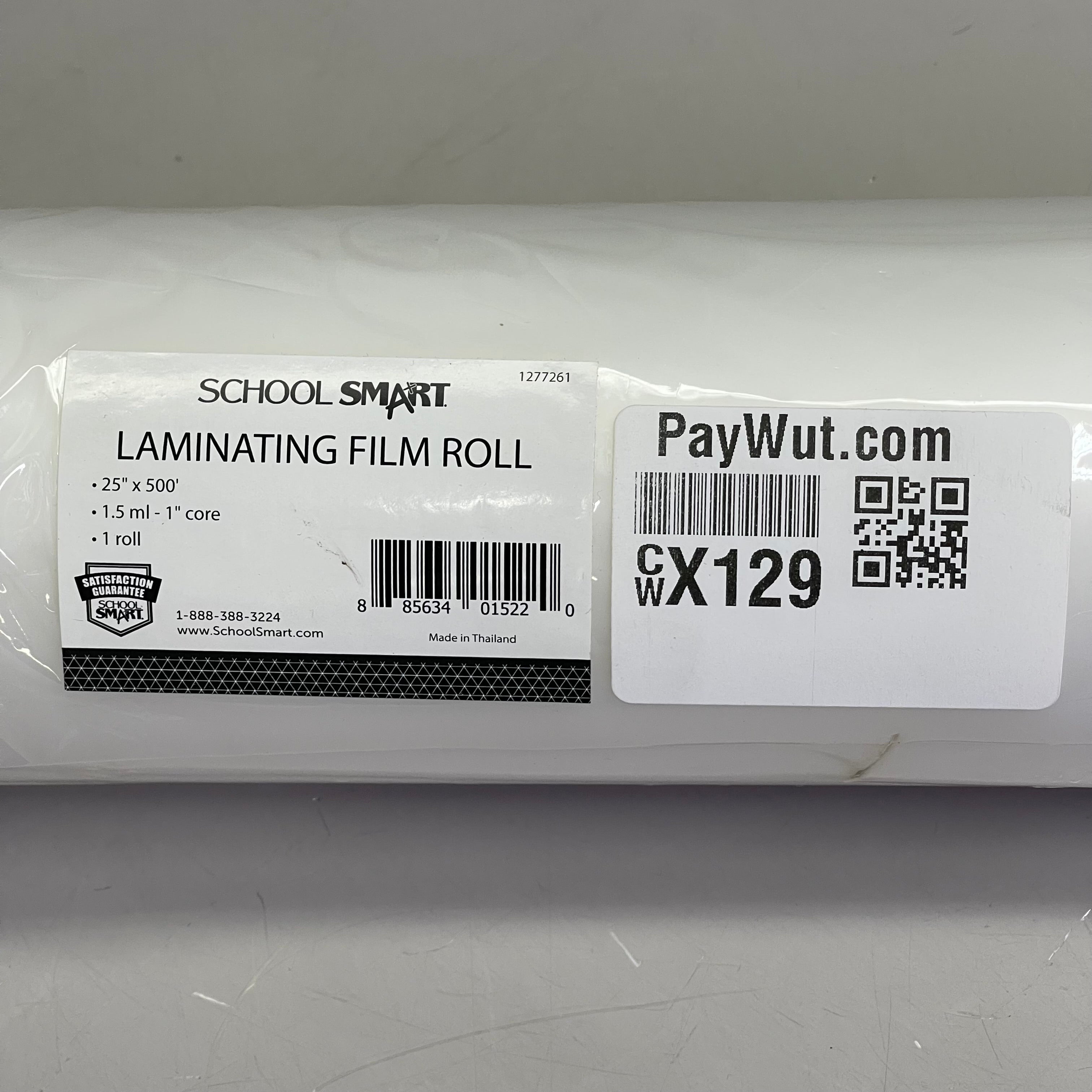 SCHOOL SMART Laminating Film Roll 25" x 500' Clear 1277261