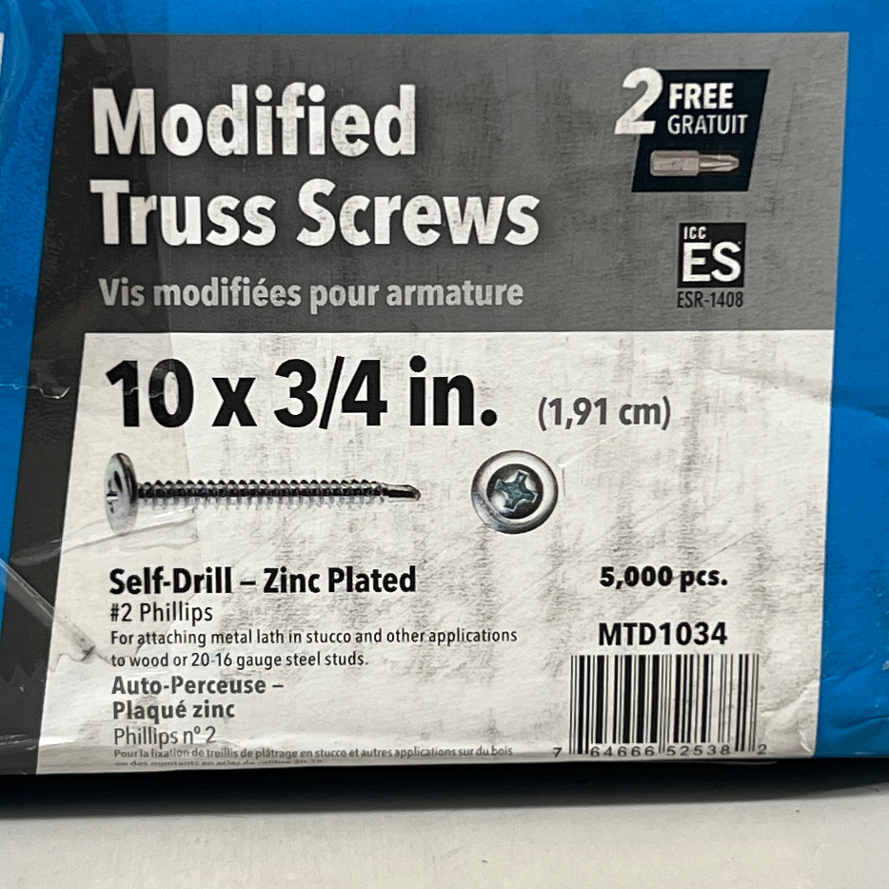 PRO-TWIST (5000 Pack) Modified Truss Screws 10 X 3/4" Silver 764666525382