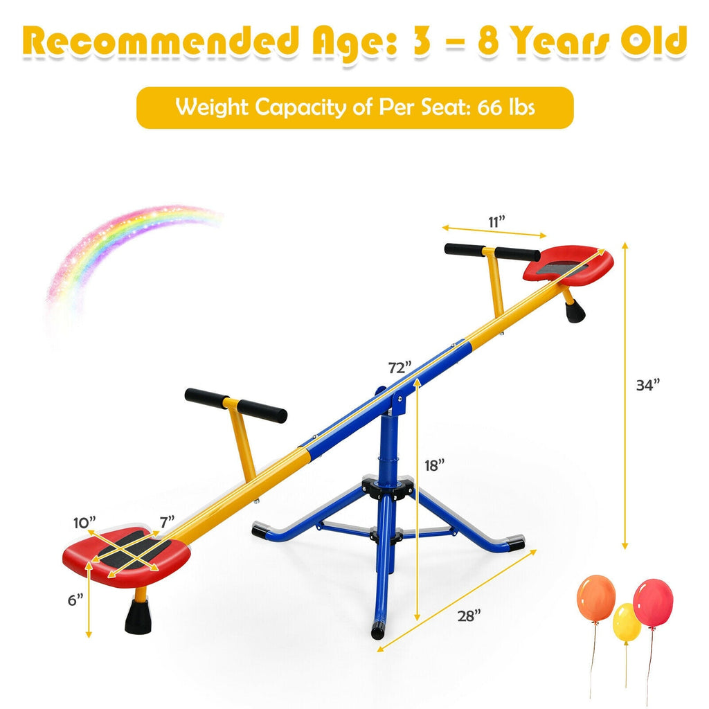 360°Rotation Kids Seesaw Swivel Teeter Totter Playground Equipment