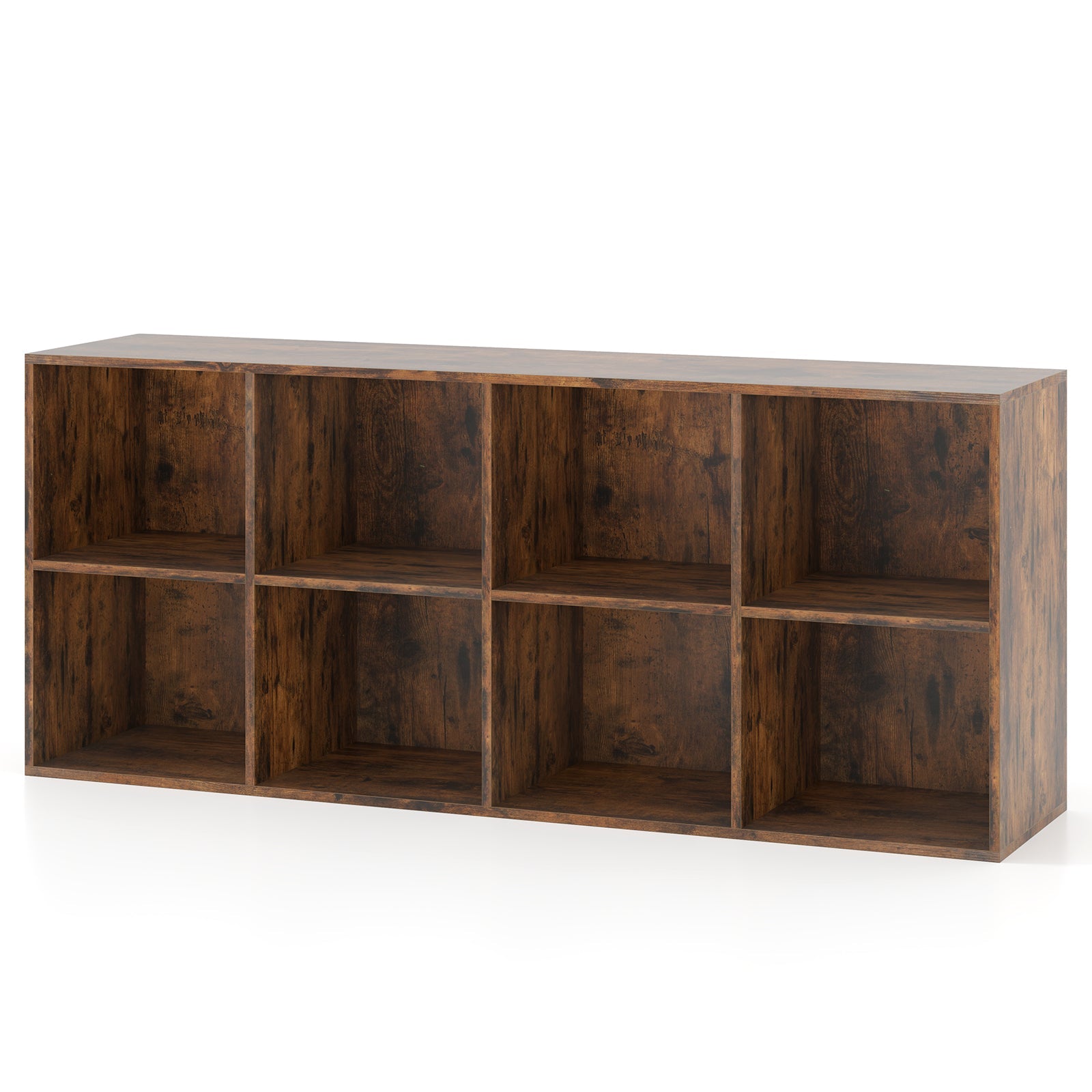 8-Cube Bookcase Bookshelf with 2 Anti-Tipping Kits Storage Organizer