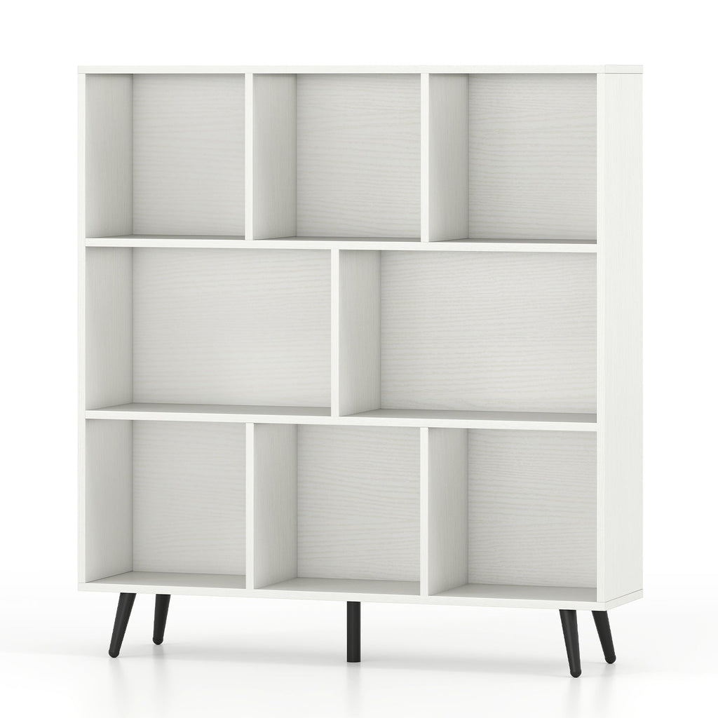7/8/10-Cube Bookcase with 5 Tapered Metal Legs