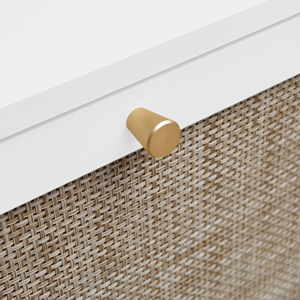 Modern Rattan 3 Door Shoe Rack Cabinet for Entryway