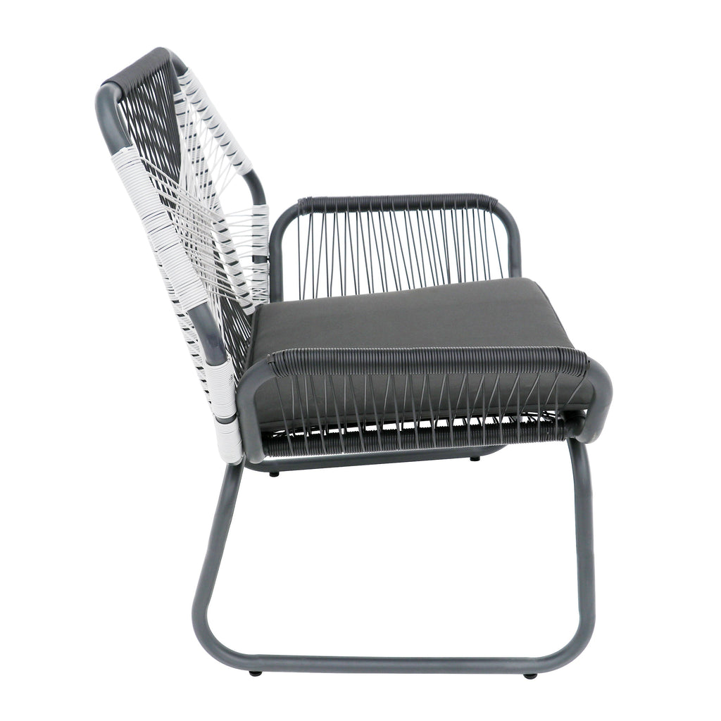 Set of 2 Woven Rattan Outdoor Club Chairs with Cushions