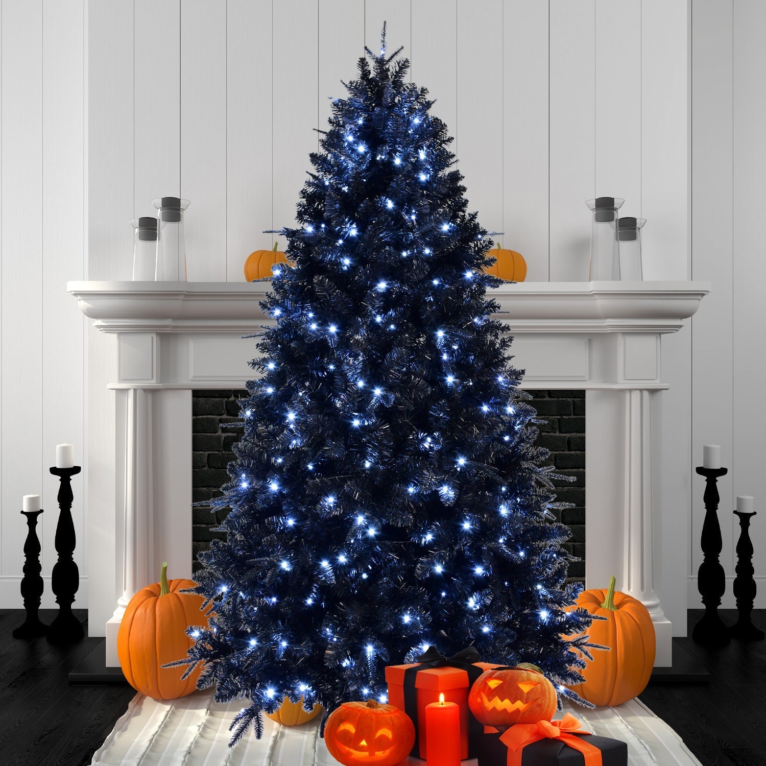 The 6-Foot Pre-Lit Black Christmas Tree