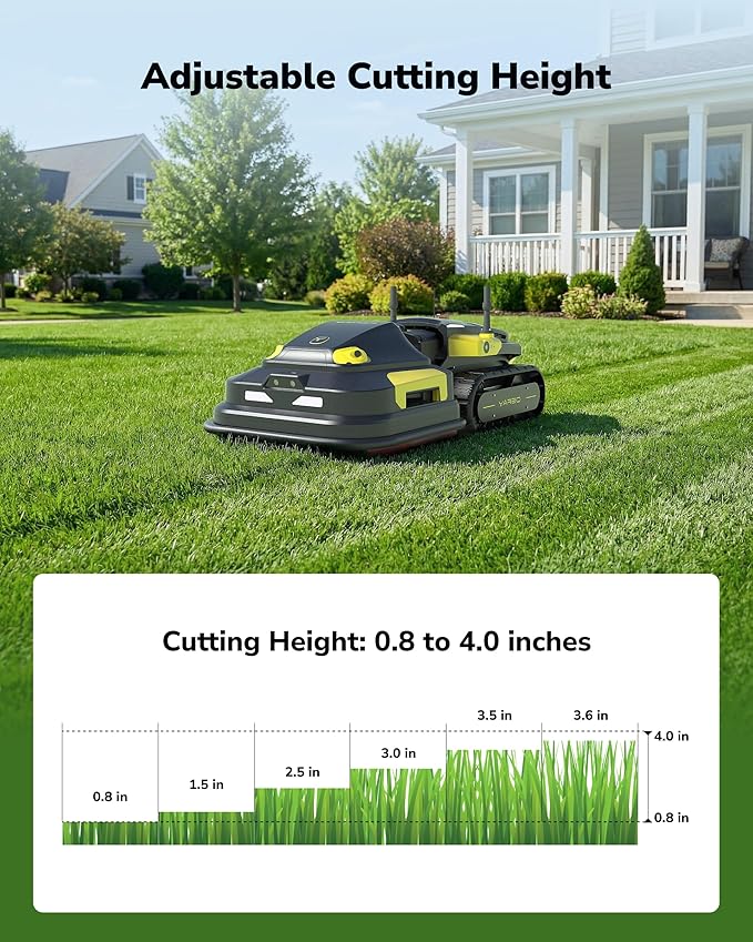 YARBO Robot Lawn Mower Pro with Modular Design for Large Yard up to 6 Acres, Perimeter Wire Free APP Control Robotic Lawnmower with 0.8"-4.0" Cutting Height, AI Vision & RTK for Navigation