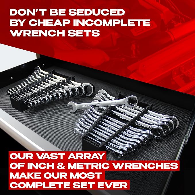 Jaeger 26pc Ratcheting Wrench Master Set - Metric & Inch/SAE Combination Sizes
