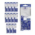 STAEDTLER Geometry Set, 12-Pack, 10 Pieces Per Set, Math Set with Compass and Protractor Set, Ruler and Square Set, Drawing and Measuring Tools with Storage Case for Students, 120 Total Pieces