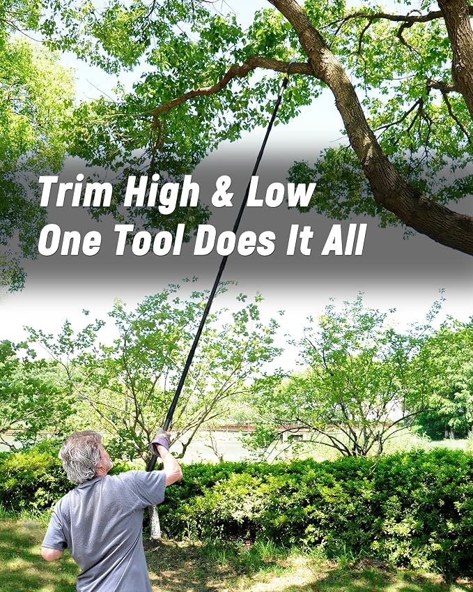 11FT Pole Saw with Adjustable Length for Tree Trimming Lightweight Manual Pruning Saw with Long Extension Branch Cutter